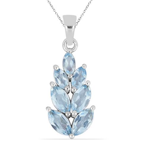 BUY 925 STERLING SILVER NATURAL SKY BLUE TOPAZ GEMSTONE PENDANT